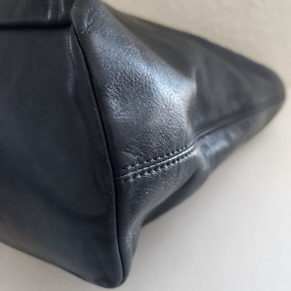 Euc Coach Madison Black Leather Y2k Shoulder Bag Tote - Picture 10 of 14